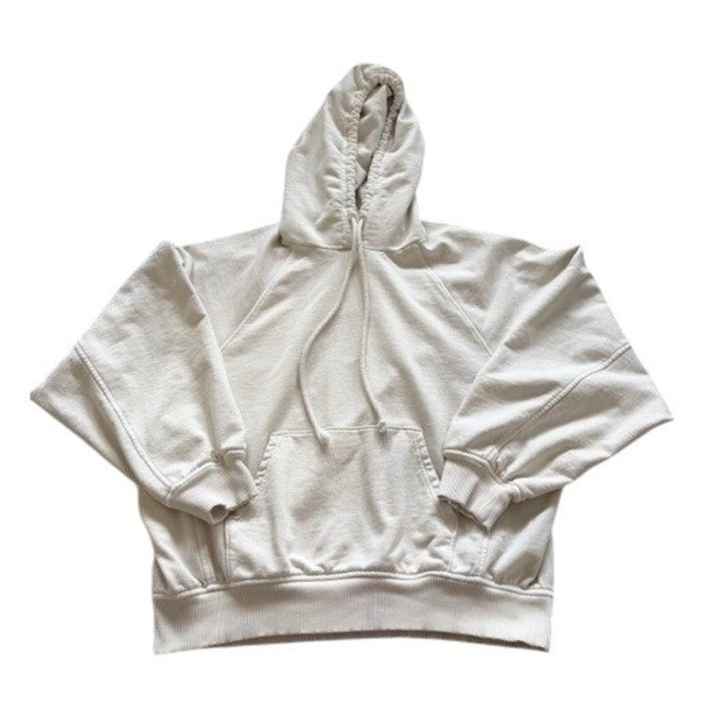 Madewell Womens M Beige Terry Relaxed Raglan Hoodie Sweatshirt Pullover